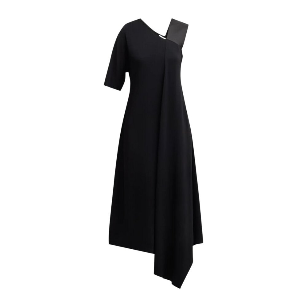 CO Collections Black Napkin Dress NWT – XS Asymmetrical Midi $1,095 Retail NWT